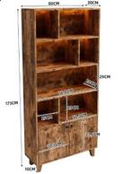 LED Houten Boekenkast met Dubbele Deuren, Huis en Inrichting, Kasten | Boekenkasten, Verzenden, Nieuw