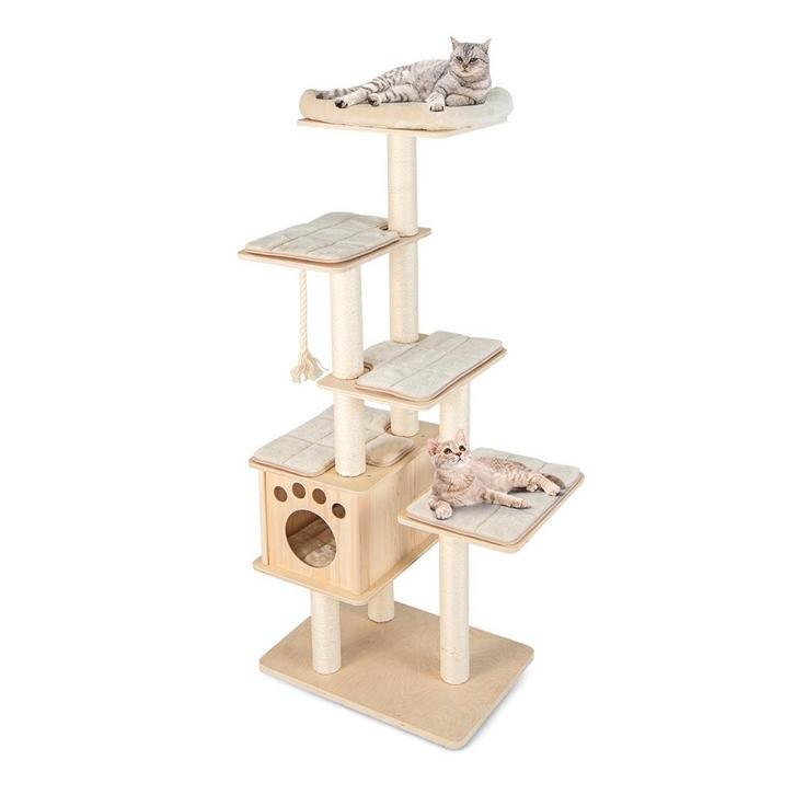 LIVSK Kattenboom met 3 Platforms - Stevig en Stabiel - Afnee, Dieren en Toebehoren, Krabmeubelen, Nieuw, Verzenden