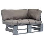 vidaXL Tuinbank pallet met grijze kussens grenenhout, Tuin en Terras, Tuinsets en Loungesets, Verzenden, Nieuw