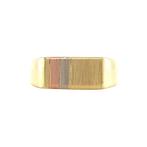 Tricolour gouden zegelring 14 krt, Sieraden, Tassen en Uiterlijk, Ringen, Verzenden, Zo goed als nieuw, Goud