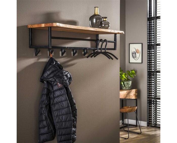 Kapstok Timber 6 haken hoedenplank 100 cm, Huis en Inrichting, Woonaccessoires | Kapstokken, Nieuw, Ophalen of Verzenden