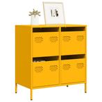 vidaXL Dressoir 68x39x73,5 cm koudgewalst staal mosterdgeel, Huis en Inrichting, Kasten | Dressoirs, Verzenden, Nieuw, Metaal