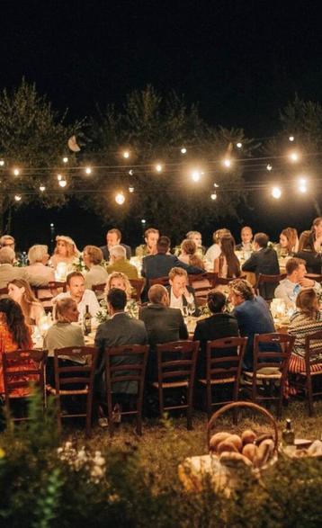 TE HUUR - prikkabel 25 meter met warm witte lampen beschikbaar voor biedingen