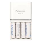 Panasonic BQ-CC55 lader + 4 Eneloop AA batteri met garantie, Ophalen of Verzenden, Gebruikt