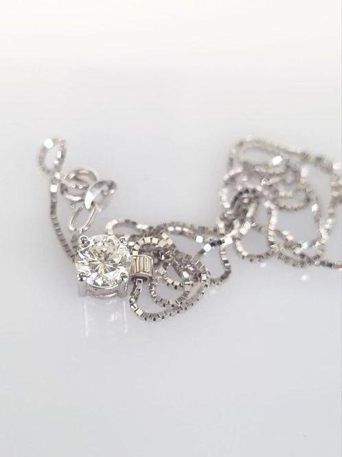 Ketting met hanger Witgoud Diamant, Sieraden, Tassen en Uiterlijk, Antieke sieraden
