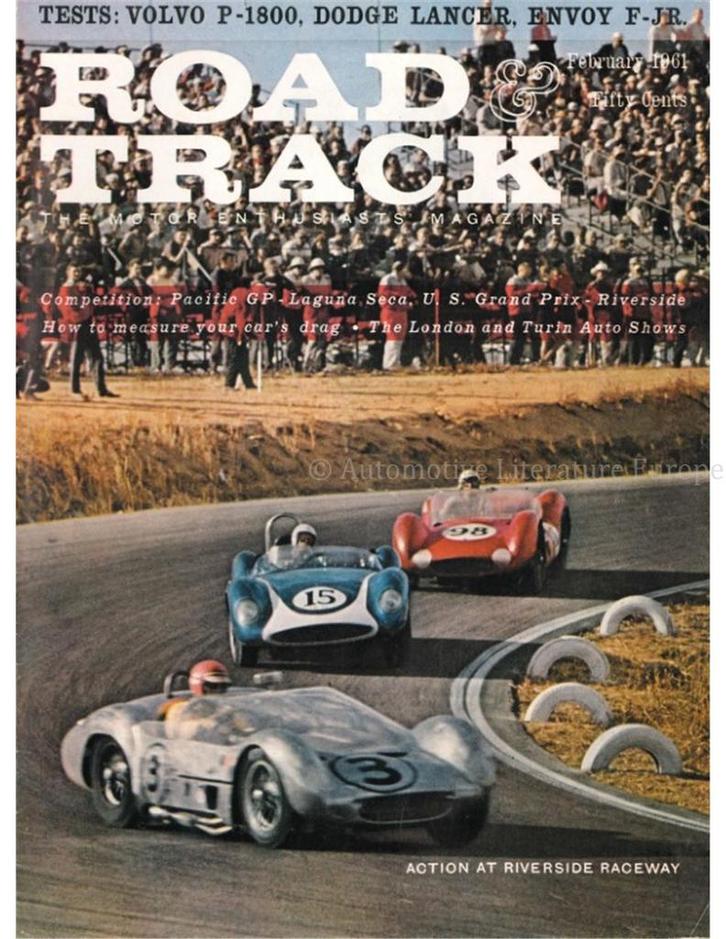 1961 ROAD AND TRACK MAGAZINE FEBRUARI ENGELS, Boeken, Auto's | Folders en Tijdschriften
