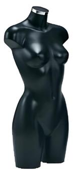 Italiaanse dames torsos in zwart met chromen dop