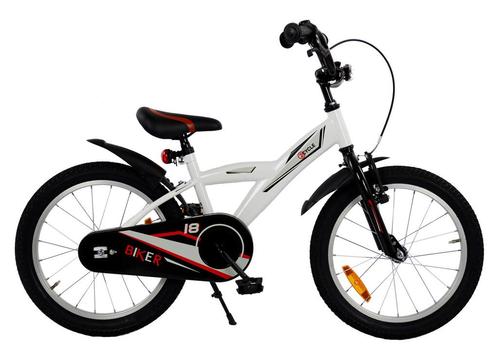 2Cycle Biker - Wit - Jongensfiets 5 tot 7 jaar, Fietsen en Brommers, Fietsen | Jongens, 18 inch, Nieuw, Verzenden