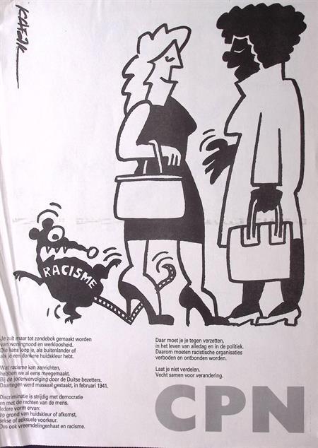 Poster van het CPN tegen discriminatie (lijst optie), Verzamelen, Posters, Nieuw, Overige onderwerpen, Met lijst, Verzenden