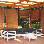 vidaXL 8-delige Loungeset met kussens grenenhout wit, Tuin en Terras, Tuinsets en Loungesets, Verzenden, Nieuw, 8 zitplaatsen