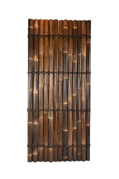 Bamboescherm zwart half rond 200x90cm, Tuin en Terras, Schuttingen, Verzenden