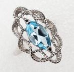 Topaas - Zilver, Blauwe topaas - Geloofsring - Zilver 925 -