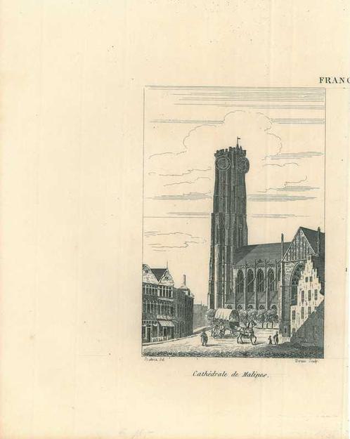 Zicht op Mechelen, Antiek en Kunst, Kunst | Etsen en Gravures