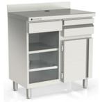 Koffiewerkbank | 600 RANGE | RVS | Draaideur + Afkloplade +, Verzenden, Nieuw in verpakking