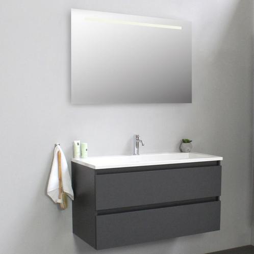 Badkamermeubel BWS Pepper Acryl Wastafel Incl Spiegel Met, Doe-het-zelf en Verbouw, Sanitair, Bad, Nieuw, Ophalen of Verzenden