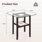 2dekans | coast Vierkante Glazen Bijzettafel 61x61x62,5 cm, Huis en Inrichting, Tafels | Bijzettafels, Ophalen of Verzenden, Zo goed als nieuw