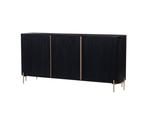 Dressoir Harvard 180cm - zwart/goud | Hotel collection, Huis en Inrichting, Kasten | Dressoirs, Ophalen of Verzenden, Nieuw