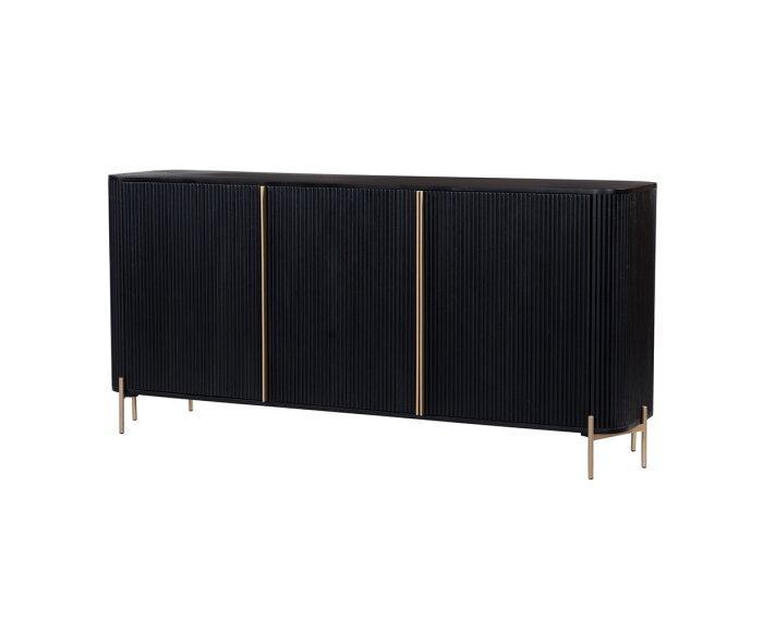Dressoir Harvard 180cm - zwart/goud | Hotel collection, Huis en Inrichting, Kasten | Dressoirs, Nieuw, Ophalen of Verzenden