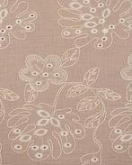 Katoen Geborduurd Bloemen Zand, Hobby en Vrije tijd, Stoffen en Lappen, Nieuw, Bruin