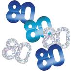 80 Jaar Confetti Zak Blauw 14gr, Verzenden, Nieuw