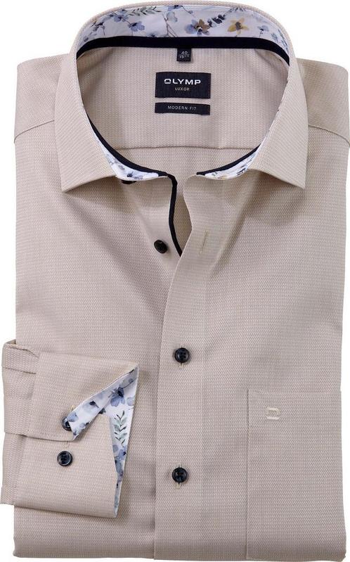 Olymp Luxor Overhemd Structure Beige maat 44 Heren, Kleding | Heren, Overhemden, Beige, Nieuw, Verzenden