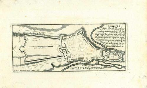 Stadsplattegrond van Limbourg, Antiek en Kunst, Kunst | Etsen en Gravures