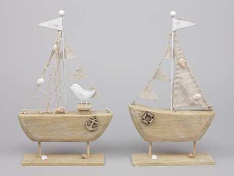 Zeilboot zeilschip hout staand 16x30. 5cm. set2, Hobby en Vrije tijd, Knutselen, Nieuw, Ophalen of Verzenden