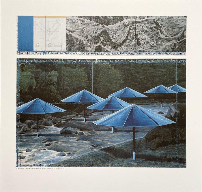 Christo (after) - The Umbrellas (Japan) - Offset lithography, Antiek en Kunst, Kunst | Tekeningen en Foto's