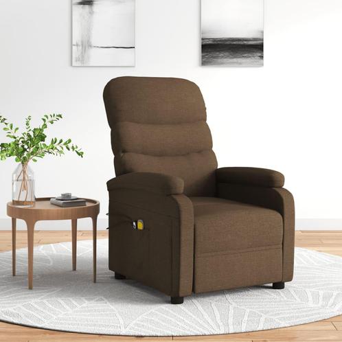 vidaXL Massagestoel elektrisch verstelbaar stof bruin, Sport en Fitness, Massageproducten, Nieuw, Verzenden