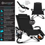 Ligbed - Ligstoel - Zonnebed - Relaxstoel - Zwart - KESSER®, Tuin en Terras, Verzenden, Zo goed als nieuw