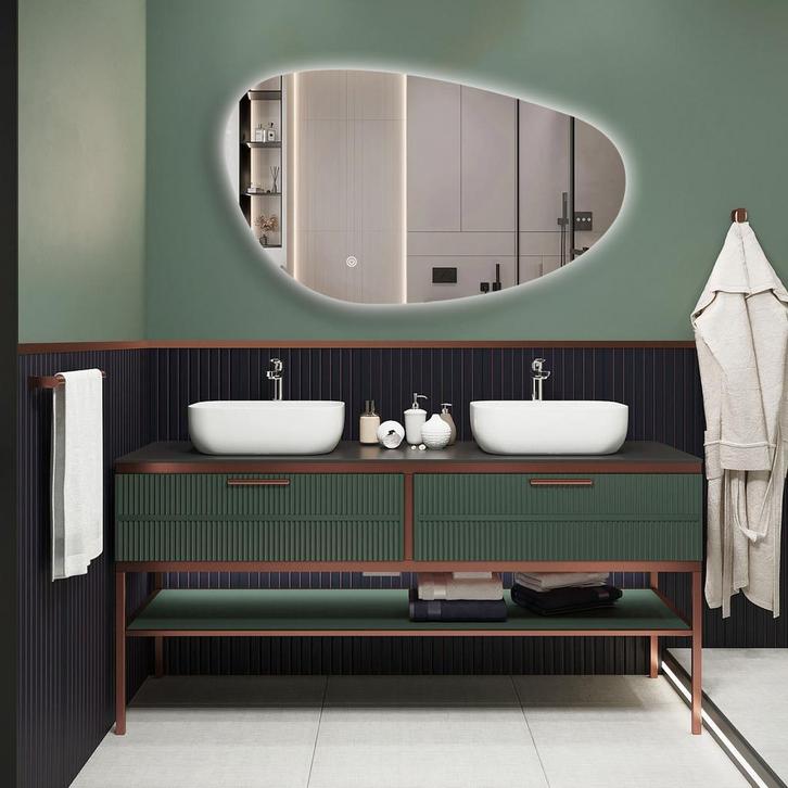 Badkamerspiegel met LED Verlichting en Verwarming 100cm -, Huis en Inrichting, Woonaccessoires | Spiegels, Nieuw, Ophalen of Verzenden