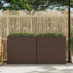 vidaXL Plantenbak verhoogd met 4 potten 2 st poly rattan, Tuin en Terras, Kunststof, Verzenden, Nieuw, 60 tot 100 cm