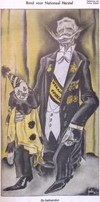 Generaal Snijders met zijn pop Westerman op spotprent, Antiek en Kunst, Verzenden