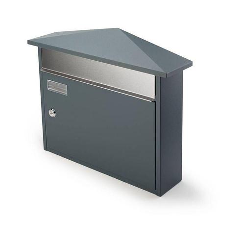 SafePost 969 wandbrievenbus staal - antracietgrijs/RVS klep, Tuin en Terras, Brievenbussen, Nieuw, Verzenden