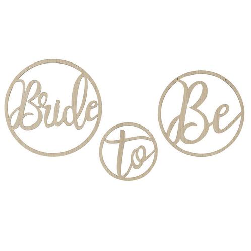 Hangdecoratie Bride To Be Hoepels Hout 3st, Hobby en Vrije tijd, Feestartikelen, Nieuw, Verzenden