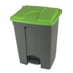 Pedaalemmer | Kunststof (Grijs/Groen) | 70L | Klapdeksel |, Verzenden, Nieuw in verpakking