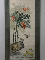 Mooie bloemen- en vogel schilderij - Zijde - Hiroto Suwa