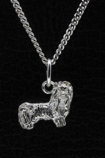 Zilveren Yorkshire terrier - minder haar ketting hanger -..., Sieraden, Tassen en Uiterlijk, Kettinghangers, Verzenden