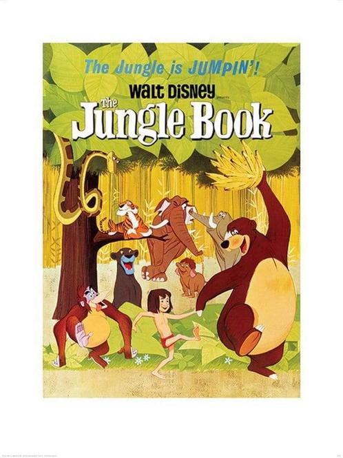 Kunstdruk The Jungle Book Jumpin 60x80cm, Huis en Inrichting, Woonaccessoires | Schilderijen, Tekeningen en Foto's, Nieuw, Verzenden