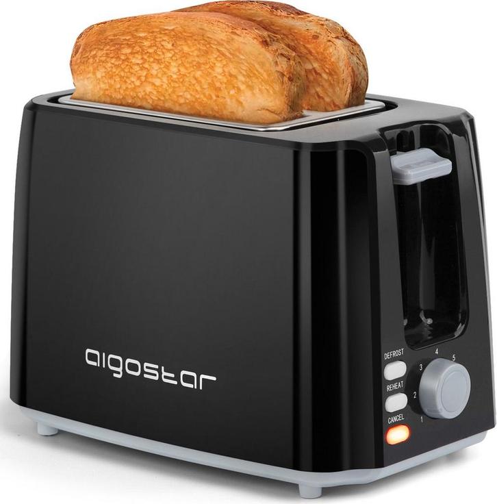 Broodrooster - Toaster - 2 sleuven - 750W - Zwart •, Witgoed en Apparatuur, Broodroosters, Zo goed als nieuw, Verzenden