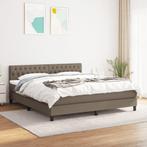 vidaXL Boxspring met matras stof taupe 180x200 cm, Huis en Inrichting, Slaapkamer | Bedden, Eenpersoons, Verzenden, Nieuw, 80 cm
