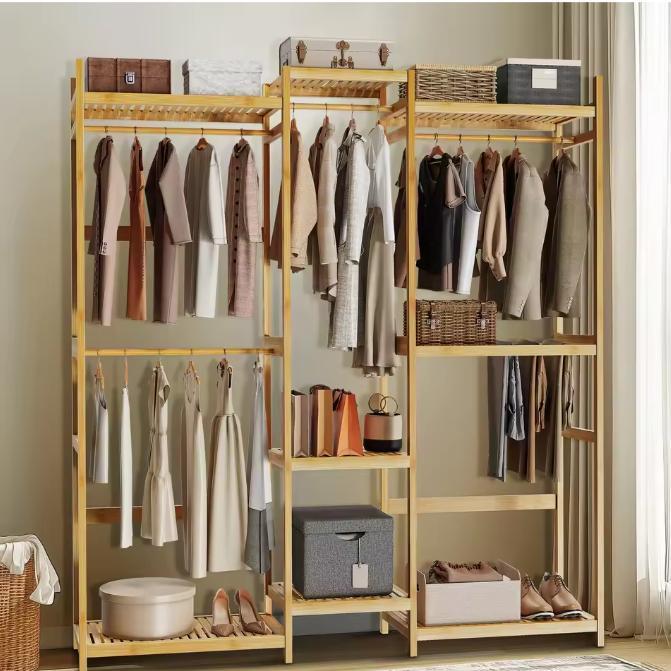 Bamboe Kledingrek met Planken – Open Kledingkast 177×196 cm, Kleding | Dames, Kledingrekken, Nieuw, Verzenden