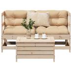 vidaXL 3-delige Loungeset massief grenenhout, Tuin en Terras, Tuinsets en Loungesets, Verzenden, Nieuw, Loungeset
