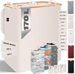 KESSER® Wasmand met Deksel - 3 Waszakken - 170 Liter - Beige, Verzenden, Zo goed als nieuw