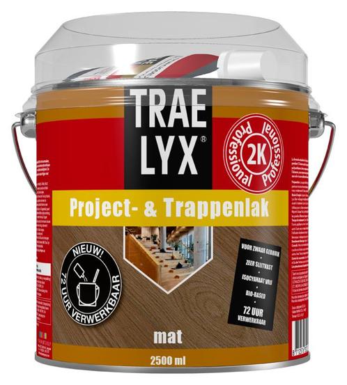 Trae lyx project en trappenlak mat, 2,5 liter, Doe-het-zelf en Verbouw, Verf, Beits en Lak, Nieuw, Verzenden
