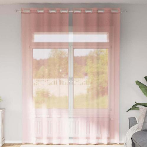vidaXL Gordijnen Voile met doorvoertules 2 st 140x260 cm, Huis en Inrichting, Stoffering | Gordijnen en Lamellen, Nieuw, Verzenden