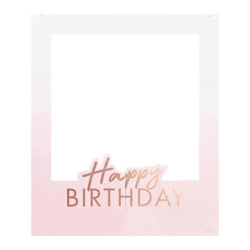 Roze Happy Birthday Photobooth Frame Zelf Maken Set, Hobby en Vrije tijd, Feestartikelen, Nieuw, Verzenden