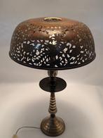 Candeeiro de mesa chinês antigo em cobre e bronze com