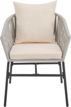 2dekans | 2 Tuinstoelen met touwgaas - Lichtgrijs - Incl., Huis en Inrichting, Woonaccessoires | Kussens, Ophalen of Verzenden