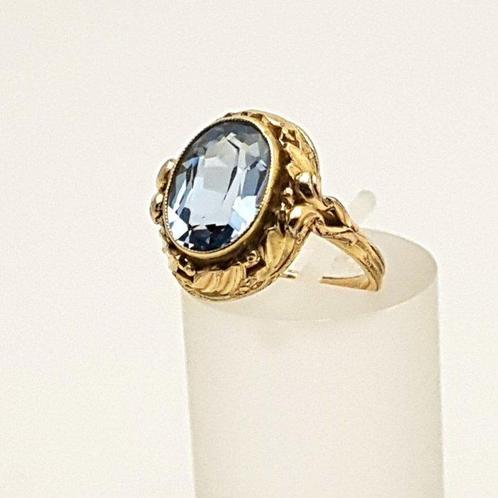 Verguld, Art Deco - Ring - Blauwe Spinel (Getest!), Antiek en Kunst, Kunst | Designobjecten